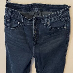 Dark Wash Rock & Roll Cowgirl Button Fly Flare Jeans